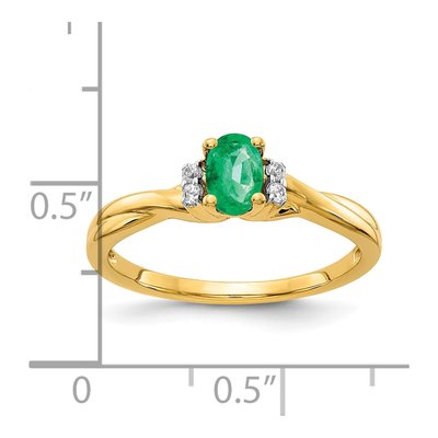 10K Yellow Gold 1/20 ct tw Emerald Diamond Ring – view 3