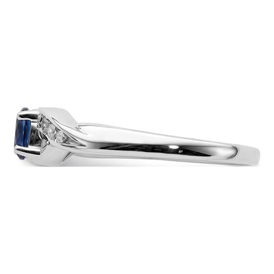 14K White Gold 1/15 ct tw Sapphire & Diamond Oval Ring – view 4