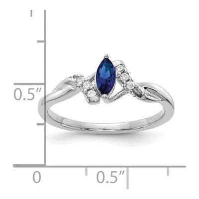 10K White Gold 1/20 ct tw Lab-Created Sapphire & Diamond Bypass Ring – view 3