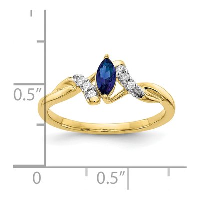 10K Yellow Gold 1/20 ct tw Lab-Created Sapphire & Diamond Bypass Ring – view 4
