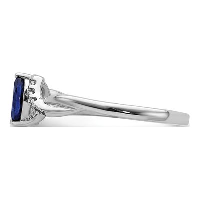 14K White Gold 1/20 ct tw Lab-Created Sapphire & Diamond Marquise Ring – view 5