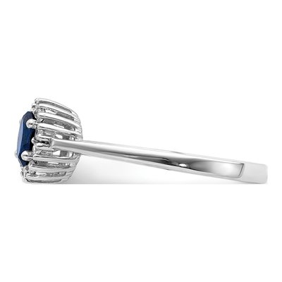 14K White Gold 1/10 ct tw Sapphire & Diamond Oval Halo Ring – view 4