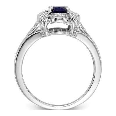14K White Gold 1/5 ct tw Sapphire & Diamond Oval Ring – view 2