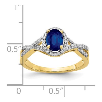 10K Yellow Gold 1/5 ct tw Sapphire & Diamond Halo Ring – view 4