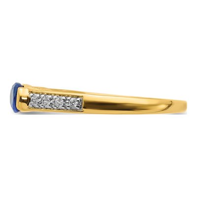 14K Yellow Gold 1/15 ct tw Sapphire & Diamond Oval Ring – view 4
