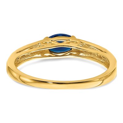 14K Yellow Gold 1/15 ct tw Sapphire & Diamond Oval Ring – view 7