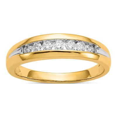 Men's 10K Yellow Gold 1/3 ct tw Diamond Channel Ring
