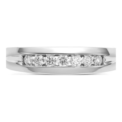 Men's 14K White Gold 1/3 ct tw Diamond 7-stone Channel Ring – view 6