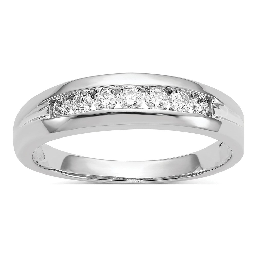 Men's 14K White Gold 1/3 ct tw Diamond 7-stone Channel Ring