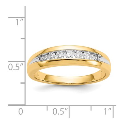 Men's 14K Yellow Gold 1/3 ct tw Diamond 7-stone Channel Ring – view 6