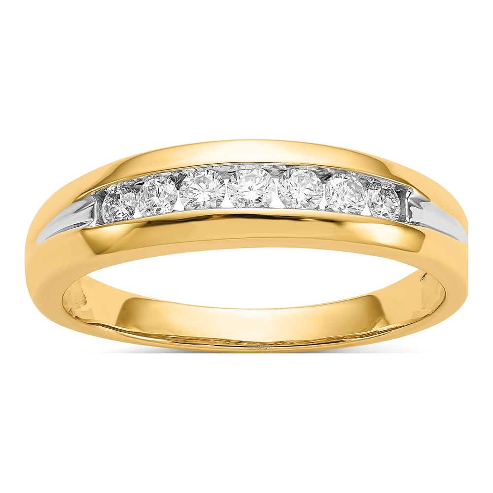 Men's 14K Yellow Gold 1/3 ct tw Diamond 7-stone Channel Ring