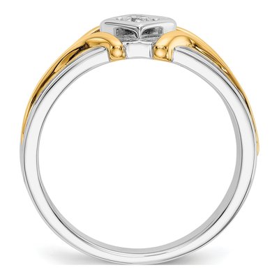 Men's 14K Two-Tone Gold 1/6 ct tw Lab-Grown Diamond Ring – view 3