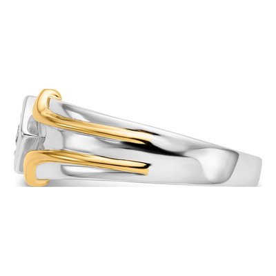 Men's 14K Two-Tone Gold 1/6 ct tw Lab-Grown Diamond Ring – view 4