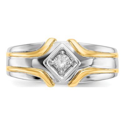 Men's 14K Two-Tone Gold 1/6 ct tw Lab-Grown Diamond Ring – view 5