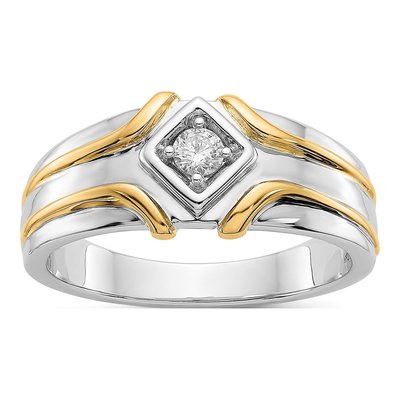 Men's 14K Two-Tone Gold 1/6 ct tw Lab-Grown Diamond Ring