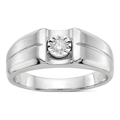 Men's 14K White Gold 1/10 ct tw Diamond Ring