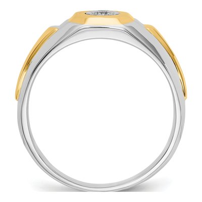 Men's 14K Two-Tone Gold 1/10 ct tw Lab-Grown Diamond Ring – view 3