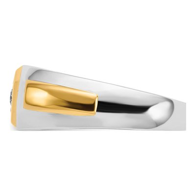 Men's 14K Two-Tone Gold 1/10 ct tw Lab-Grown Diamond Ring – view 4