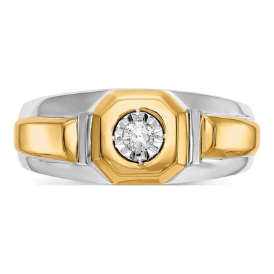 Men's 14K Two-Tone Gold 1/10 ct tw Lab-Grown Diamond Ring – view 5