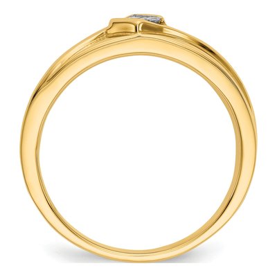Men's 14K Yellow Gold 1/10 ct tw Diamond Cluster Ring – view 2