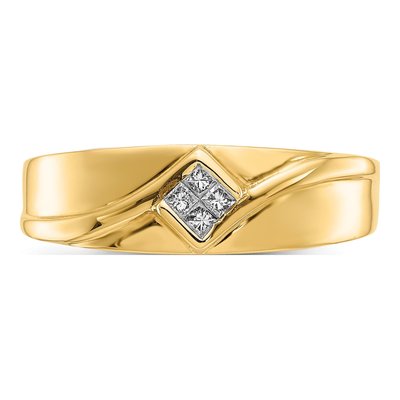 Men's 14K Yellow Gold 1/10 ct tw Diamond Cluster Ring – view 4