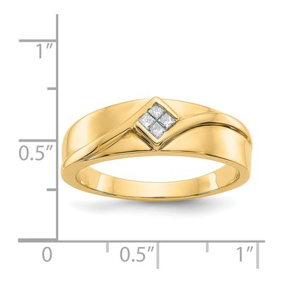 Men's 14K Yellow Gold 1/10 ct tw Diamond Cluster Ring – view 5