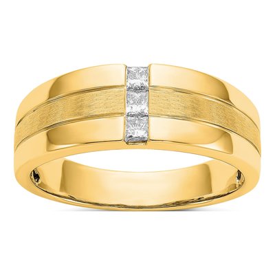 Men's 14K Yellow Gold 1/4 ct tw Diamond Ring