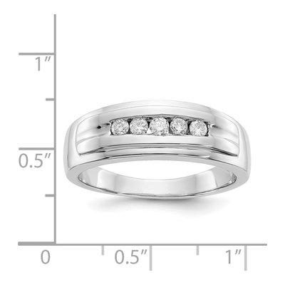 Men's 14K White Gold 1/4 ct tw Diamond 5-stone Channel Ring – view 5
