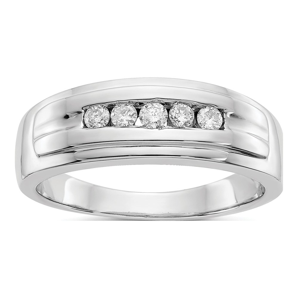 Men's 14K White Gold 1/4 ct Lab Diamond Band, Size 10