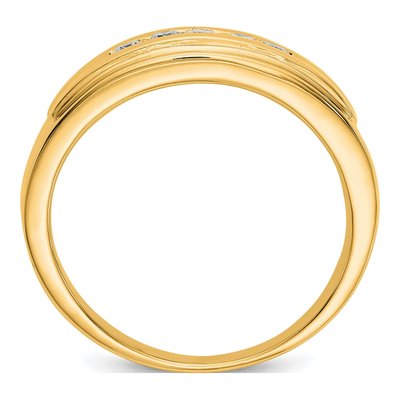 Men's 14K Yellow Gold 1/4 ct tw Diamond 5-stone Channel Ring – view 3