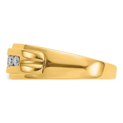 Men's 14K Yellow Gold 1/4 ct tw Diamond 5-stone Channel Ring – view 4