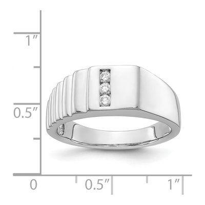 Men's 14K White Gold 1/8 ct tw Diamond 3-Stone Ring – view 4