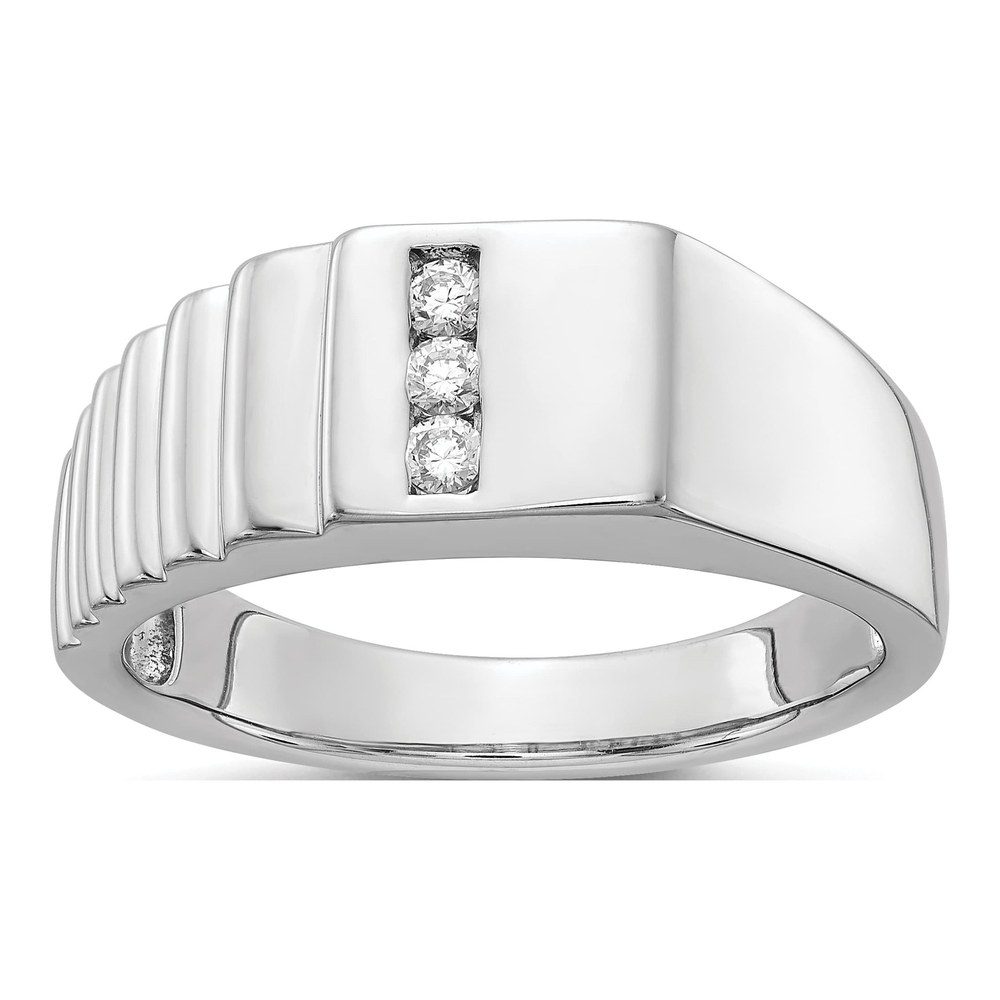 Men's 14K White Gold 1/8 ct tw Diamond 3-Stone Ring