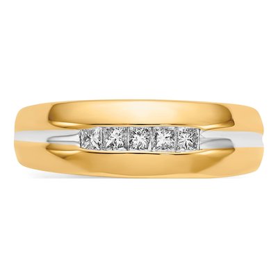 Men's 14K Yellow Gold 1/4 ct tw Diamond 5-Stone Ring – view 5