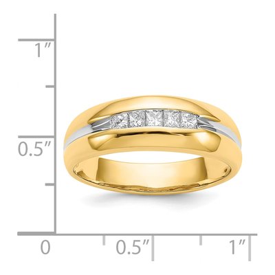 Men's 14K Yellow Gold 1/4 ct tw Diamond 5-Stone Ring – view 6