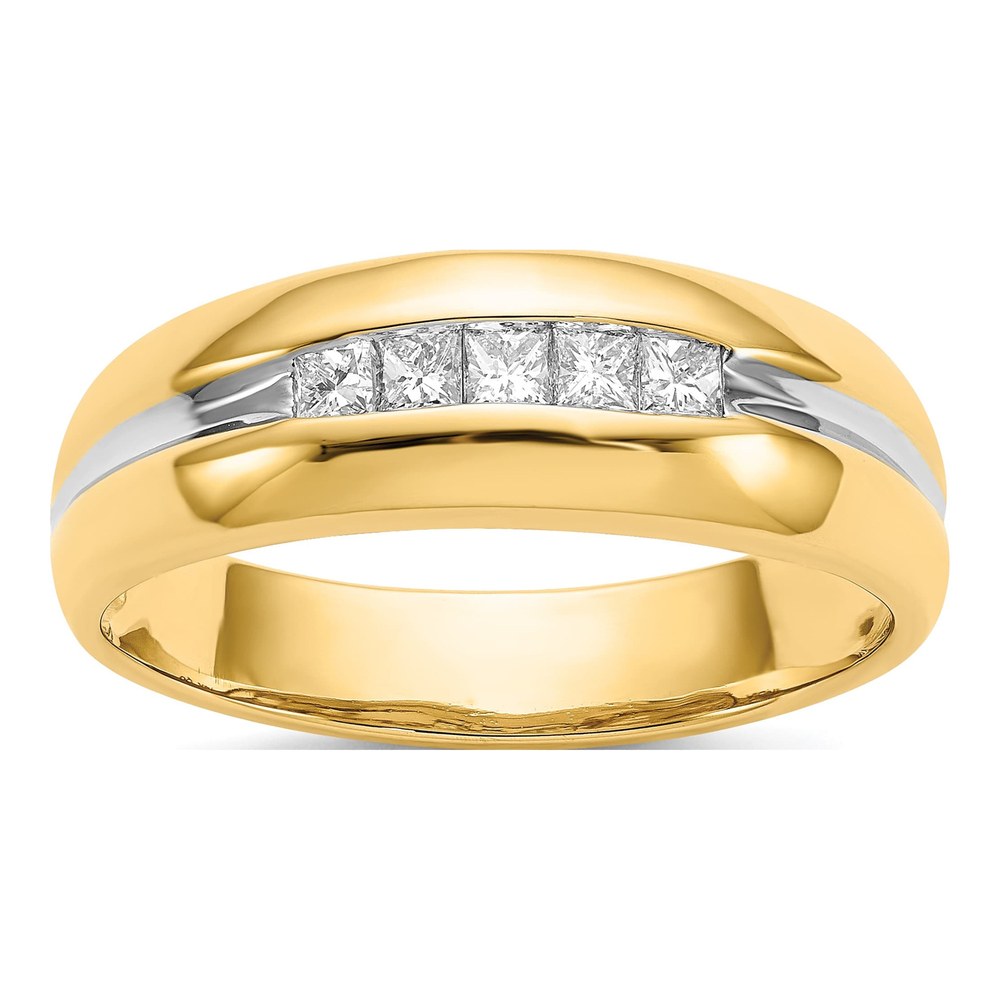Men's 14K Yellow Gold 1/4 ct tw Diamond 5-Stone Ring