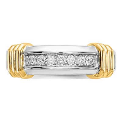 Men's 14K Two-Tone Gold 1/4 ct tw Diamond 7-Stone Ring – view 4
