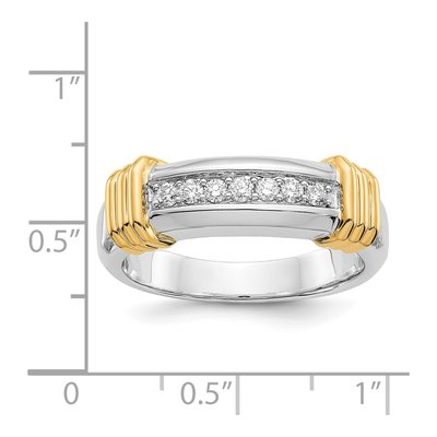 Men's 14K Two-Tone Gold 1/4 ct tw Diamond 7-Stone Ring – view 5