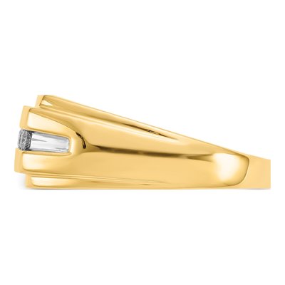 Men's 14K Yellow Gold 1/4 ct tw Diamond 6-stone Ring – view 3