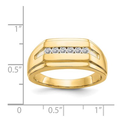 Men's 14K Yellow Gold 1/4 ct tw Diamond 6-stone Ring – view 5