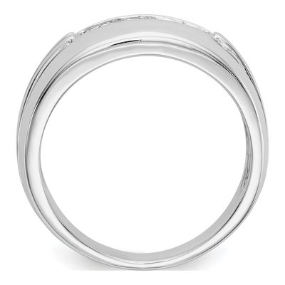 Men's 14K White Gold 1/10 ct tw Diamond 5-Stone Ring – view 3
