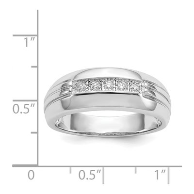 Men's 14K White Gold 1/10 ct tw Diamond 5-Stone Ring – view 6