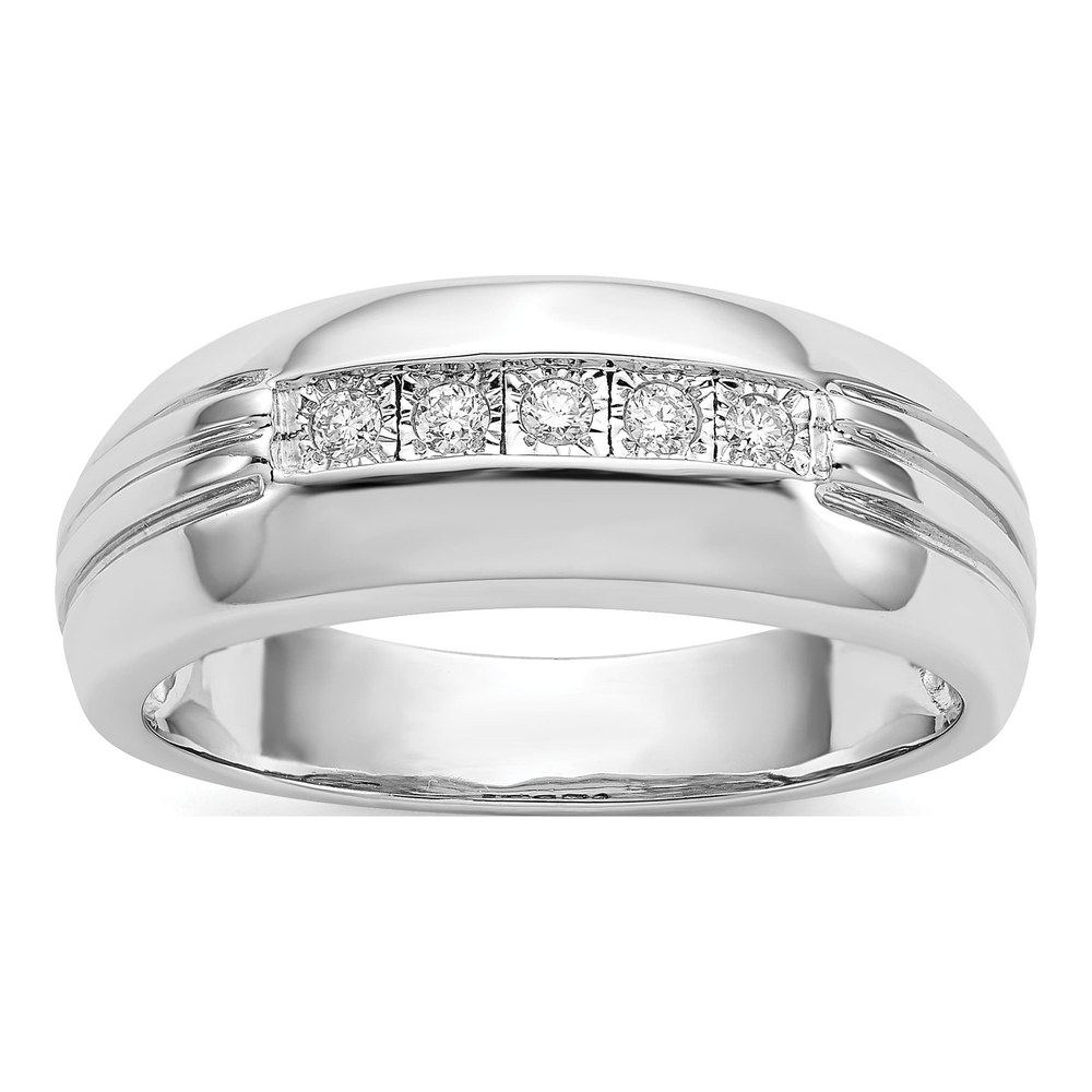 Men's 14K White Gold 1/10 ct tw Diamond 5-Stone Ring