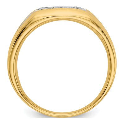 Men's 14K Yellow Gold 1/20 ct tw Diamond 3-Stone Ring – view 2