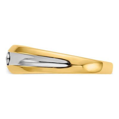 Men's 14K Yellow Gold 1/20 ct tw Diamond 3-Stone Ring – view 3