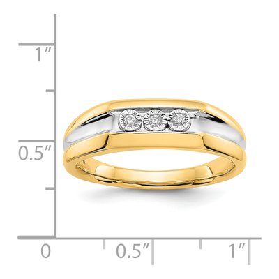 Men's 14K Yellow Gold 1/20 ct tw Diamond 3-Stone Ring – view 5