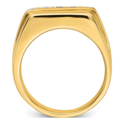 Men's 14K Yellow Gold 1/2 ct tw Diamond 5-stone Ring – view 3