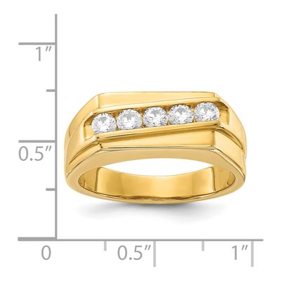 Men's 14K Yellow Gold 1/2 ct tw Diamond 5-stone Ring – view 4