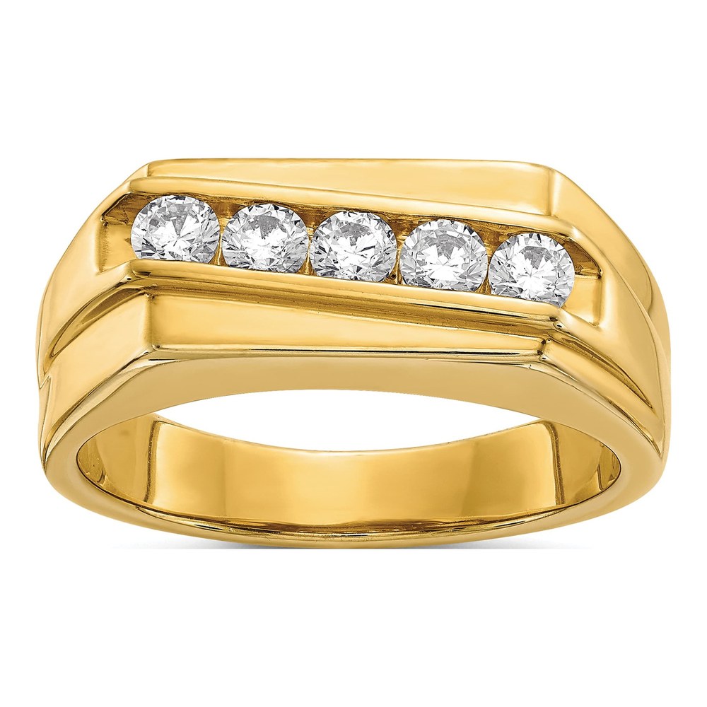 Men's 14K Yellow Gold 1/2 ct tw Diamond 5-stone Ring