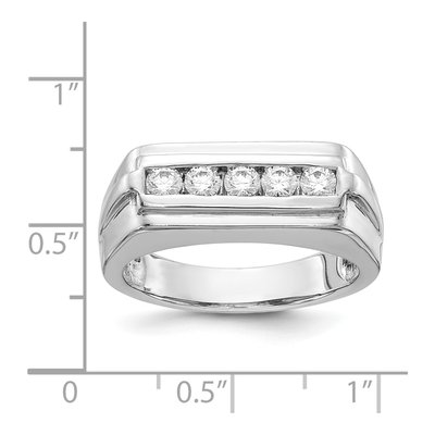 Men's 14K White Gold 1/2 ct tw Diamond 5-Stone Ring – view 4